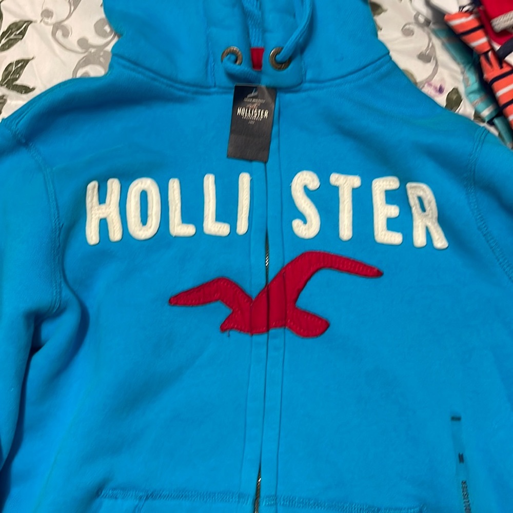 Blue hollister mens hoodie